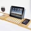 Hastings Home Hastings Home Bamboo Bath Caddy Wood Bathtub Tray with Extending Secure Cupholders and Phone Holder 952850SSD